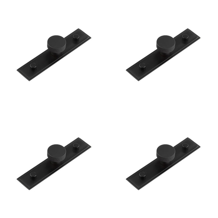 PACK Stylish 30mm Matt Black Cupboard Knob with Stepped Backplate Kitchen Cabinet Knob