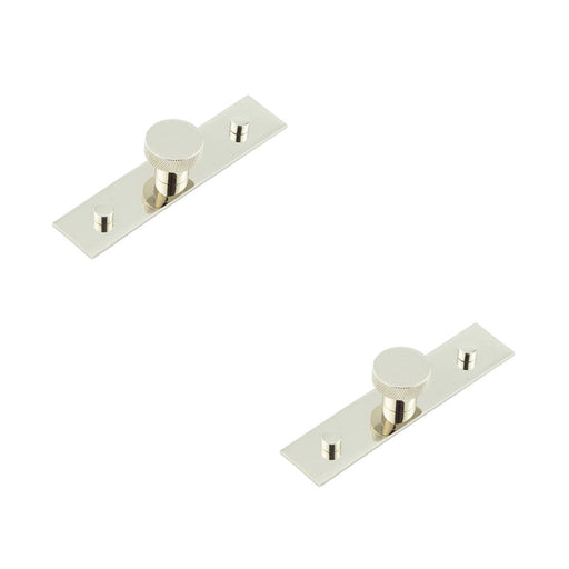 PACK Stylish 30mm Polished Nickel Cupboard Knob with Backplate Kitchen Cabinet Knob (1)