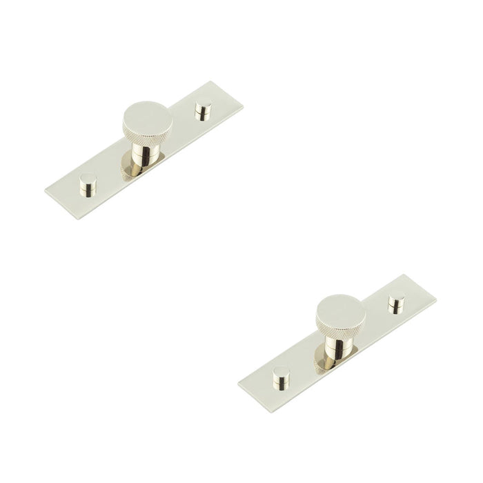 PACK Stylish 30mm Polished Nickel Cupboard Knob with Backplate Kitchen Cabinet Knob (1)