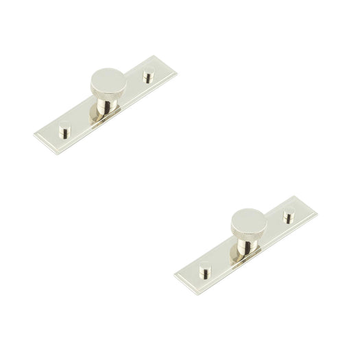 PACK Stylish 30mm Stepped Backplate Cupboard Knob Polished Nickel Kitchen Cabinet Knob (1)