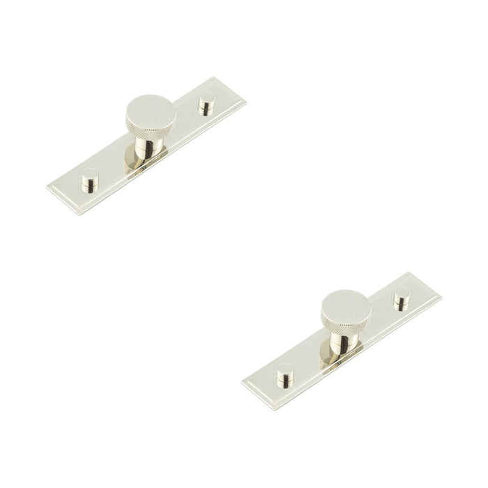 PACK Stylish 30mm Stepped Backplate Cupboard Knob Polished Nickel Kitchen Cabinet Knob (1)