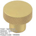 30mm Satin Brass Cupboard Knob with Unique Diamond Knurling Kitchen Cabinet Knob-1