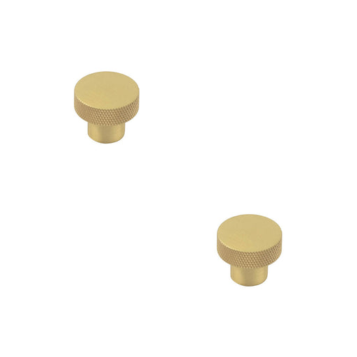 PACK 30mm Satin Brass Cupboard Knob with Unique Diamond Knurling Kitchen Cabinet Knob (1)
