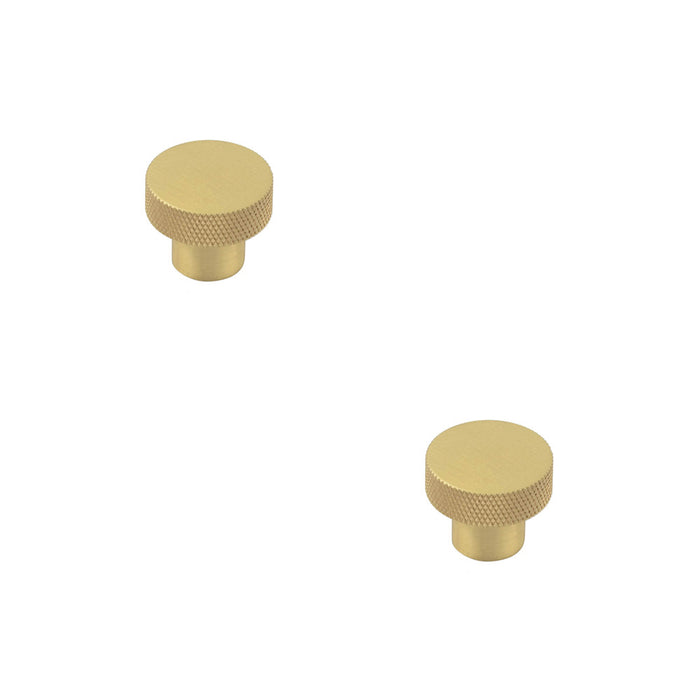 PACK 30mm Satin Brass Cupboard Knob with Unique Diamond Knurling Kitchen Cabinet Knob (1)