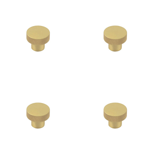 PACK 30mm Satin Brass Cupboard Knob with Unique Diamond Knurling Kitchen Cabinet Knob