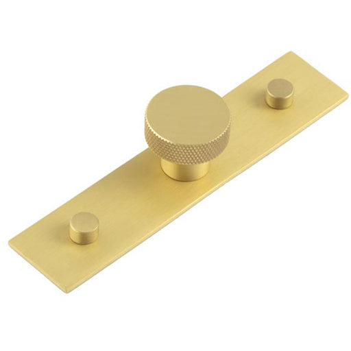 Stylish 30mm Cupboard Knob with Satin Brass Backplate Kitchen Cabinet Knob