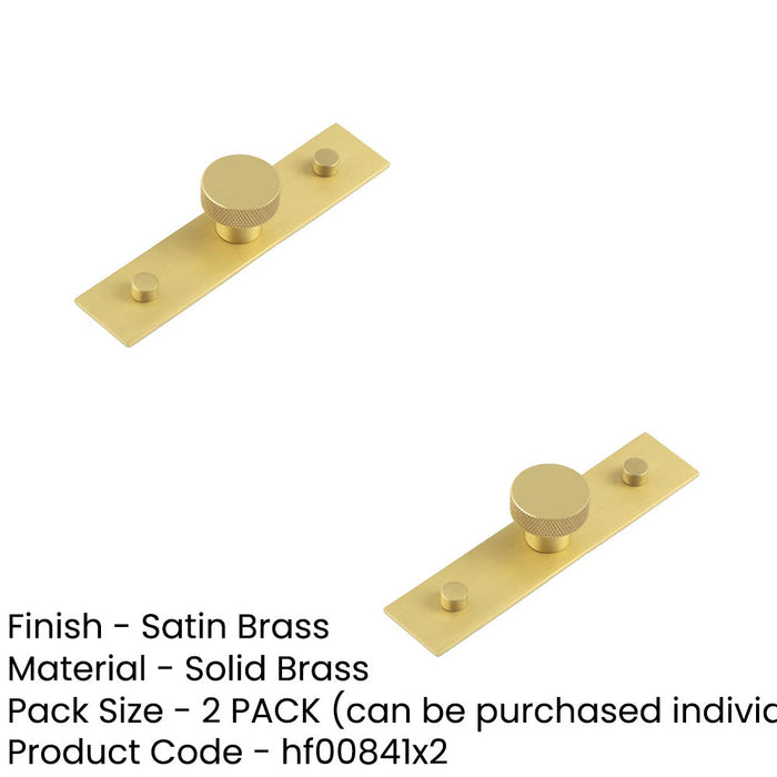 PACK Stylish 30mm Cupboard Knob with Satin Brass Backplate Kitchen Cabinet Knob (1)-1