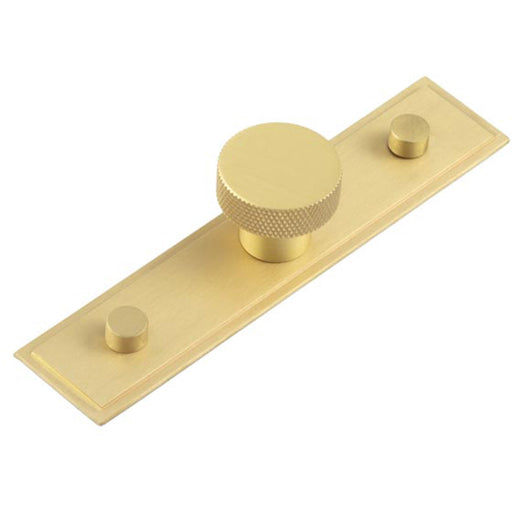 Elegant Satin Brass Cupboard Knob with Stepped Backplate 30mm Design Kitchen Cabinet Knob