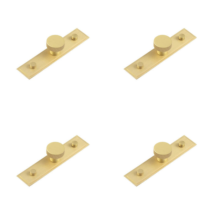 PACK Elegant Satin Brass Cupboard Knob with Stepped Backplate 30mm Design Kitchen Cabinet Knob