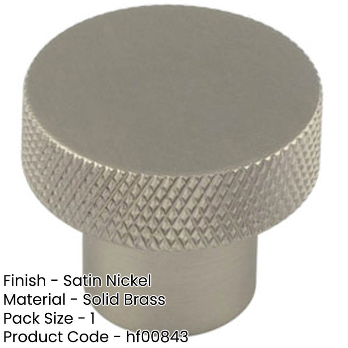 Stylish 30mm Satin Nickel Cupboard Knob Modern Interiors Kitchen Cabinet Knob-1