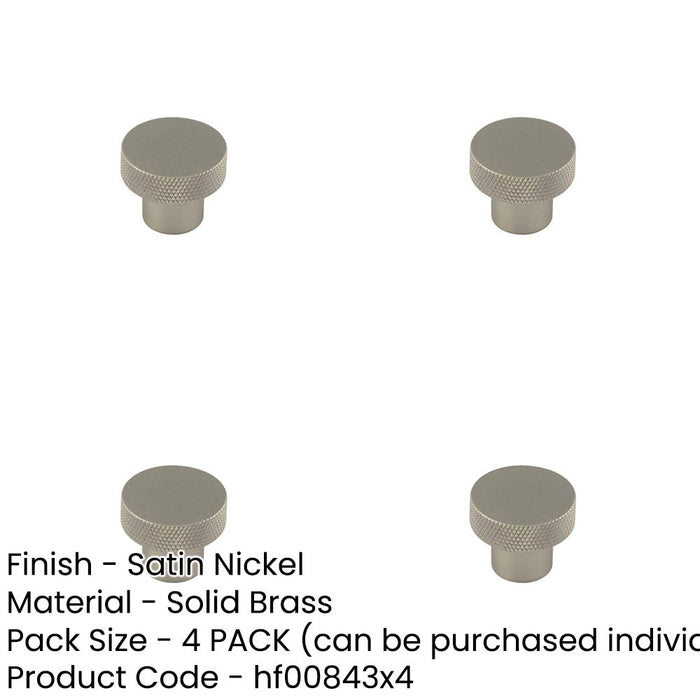 PACK Stylish 30mm Satin Nickel Cupboard Knob Modern Interiors Kitchen Cabinet Knob-1