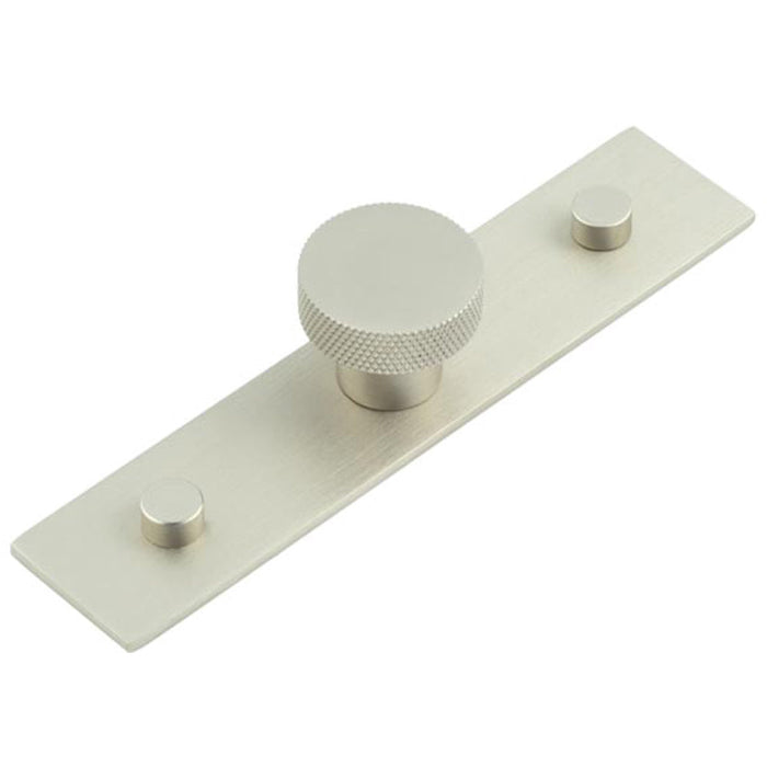 30mm Satin Nickel Cupboard Knob with Plain Backplate Modern Interiors Kitchen Cabinet Knob