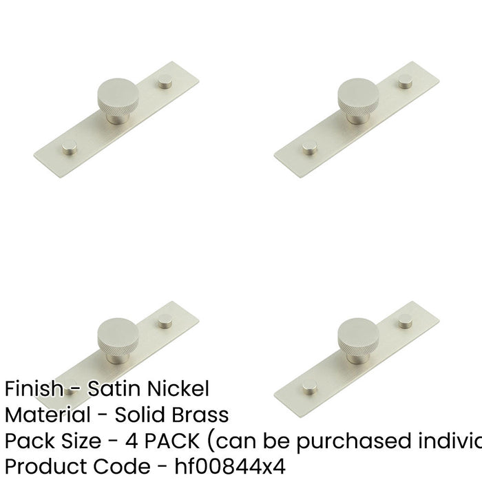 PACK 30mm Satin Nickel Cupboard Knob with Plain Backplate Modern Interiors Kitchen Cabinet Knob-1