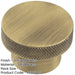 Antique Brass 40mm Diamond Knurled Cupboard Knob Modern Interiors Kitchen Cabinet Knob-1