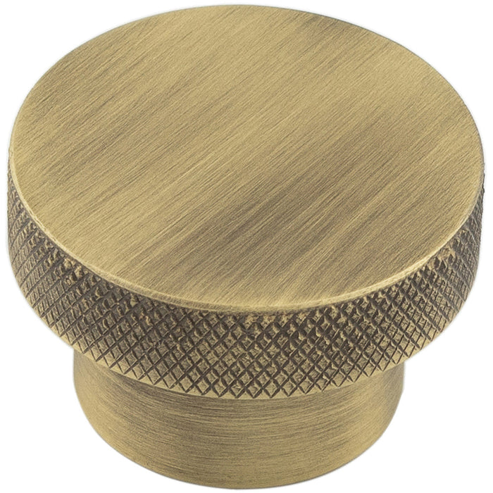 Antique Brass 40mm Diamond Knurled Cupboard Knob Modern Interiors Kitchen Cabinet Knob