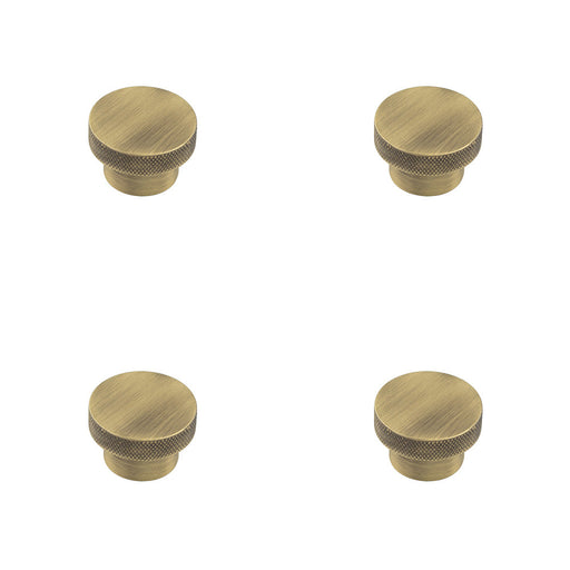 PACK Antique Brass 40mm Diamond Knurled Cupboard Knob Modern Interiors Kitchen Cabinet Knob