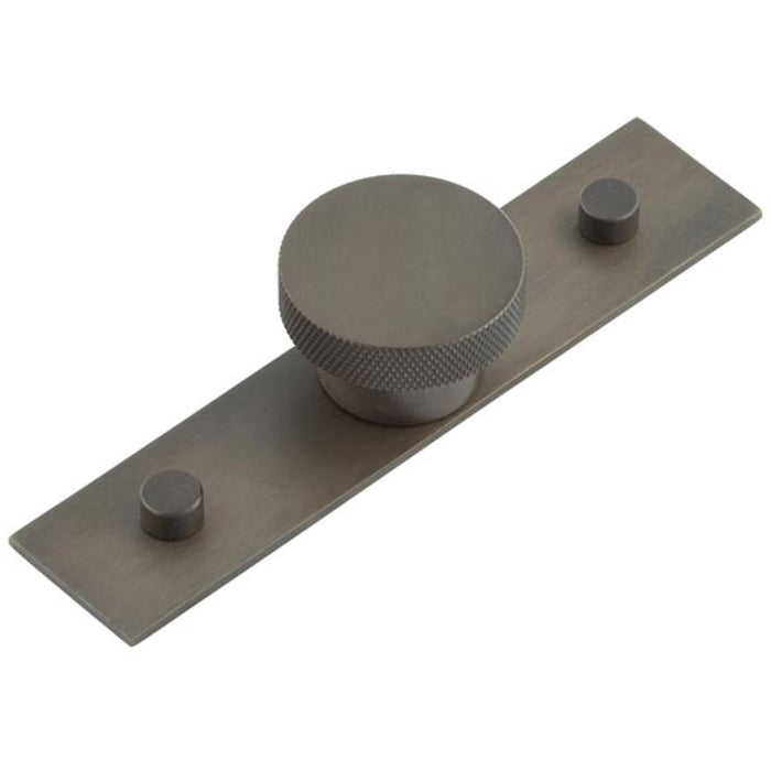 Stylish 40mm Dark Bronze Cupboard Knob with Plain Backplate Kitchen Cabinet Knob
