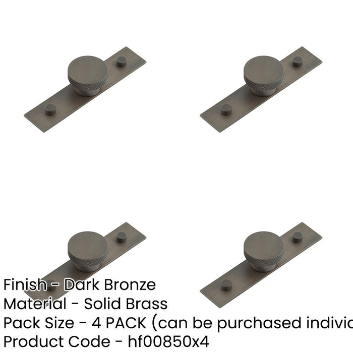 PACK Stylish 40mm Dark Bronze Cupboard Knob with Plain Backplate Kitchen Cabinet Knob-1