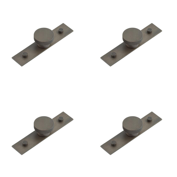 PACK Stylish 40mm Dark Bronze Cupboard Knob with Plain Backplate Kitchen Cabinet Knob