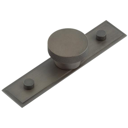 Elegant Dark Bronze Cupboard Knob with Stepped Backplate Kitchen Cabinet Knob