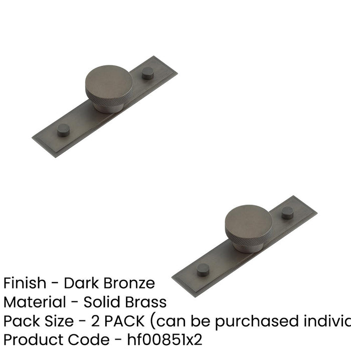 PACK Elegant Dark Bronze Cupboard Knob with Stepped Backplate Kitchen Cabinet Knob (1)-1