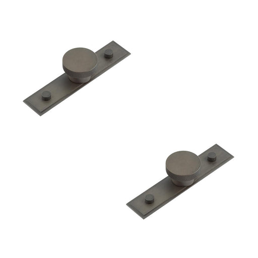 PACK Elegant Dark Bronze Cupboard Knob with Stepped Backplate Kitchen Cabinet Knob (1)