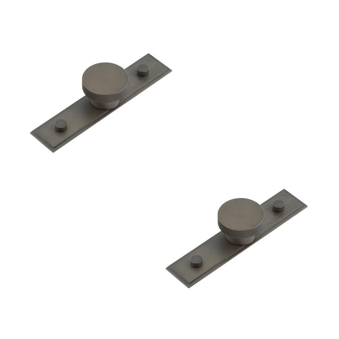 PACK Elegant Dark Bronze Cupboard Knob with Stepped Backplate Kitchen Cabinet Knob (1)