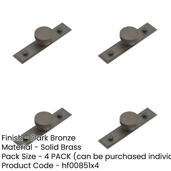 PACK Elegant Dark Bronze Cupboard Knob with Stepped Backplate Kitchen Cabinet Knob-1