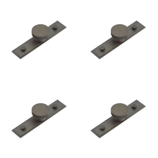 PACK Elegant Dark Bronze Cupboard Knob with Stepped Backplate Kitchen Cabinet Knob