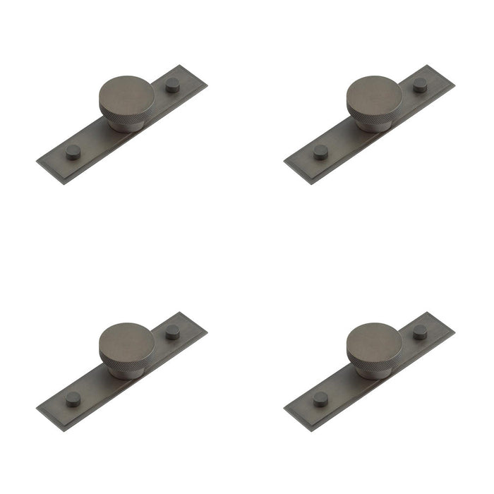 PACK Elegant Dark Bronze Cupboard Knob with Stepped Backplate Kitchen Cabinet Knob