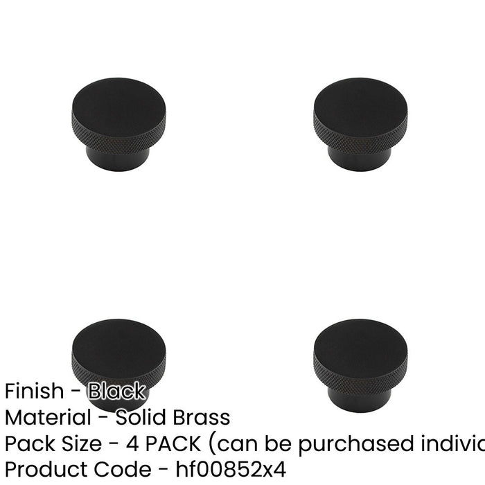 PACK Stylish 40mm Black Cupboard Knob Modern Spaces Kitchen Cabinet Knob-1