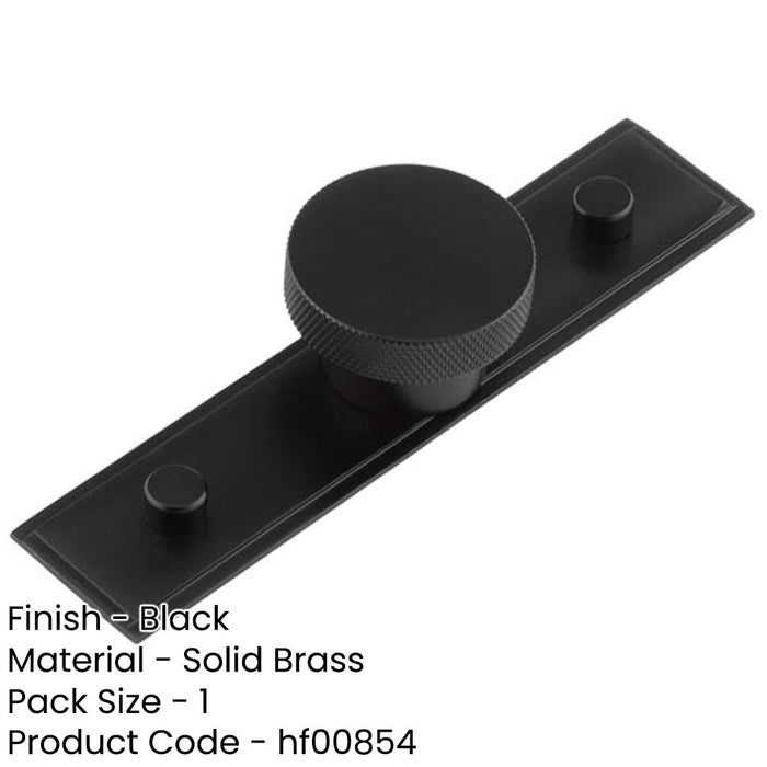 Modern Matt Black Cupboard Knob with Stepped Backplate 40mm Kitchen Cabinet Knob-1