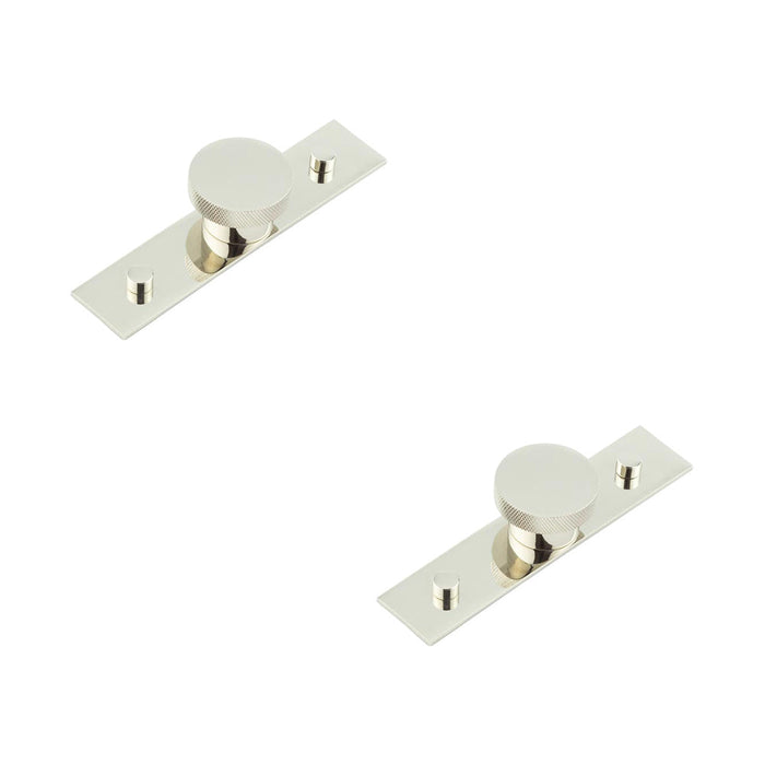 PACK Stylish 40mm Polished Nickel Cupboard Knob with Plain Backplate Kitchen Cabinet Knob (1)