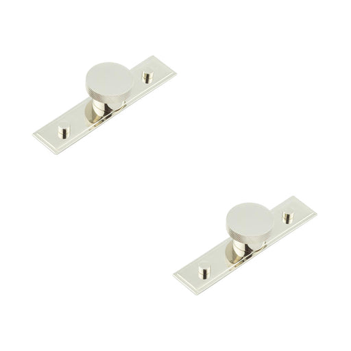 PACK Stylish 40mm Polished Nickel Cupboard Knob with Stepped Backplate Kitchen Cabinet Knob (3)