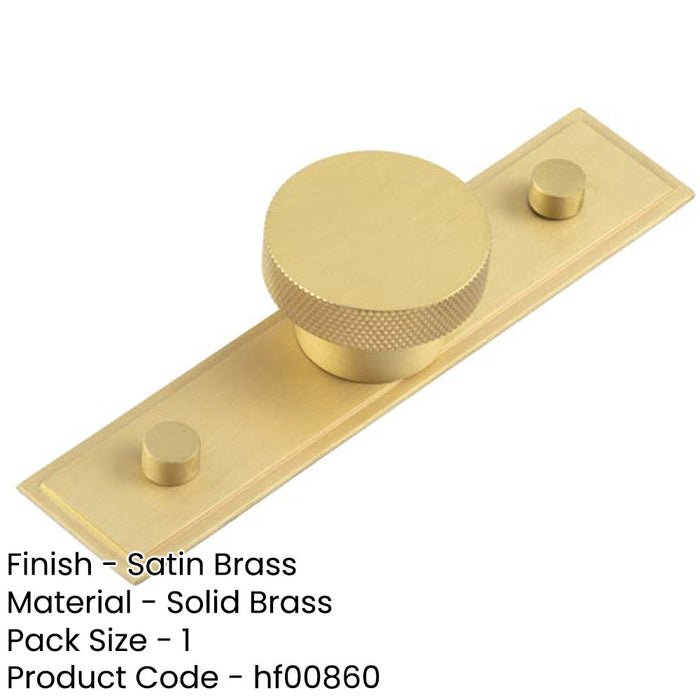 Stylish 40mm Satin Brass Cupboard Knob with Stepped Backplate Kitchen Cabinet Knob-1