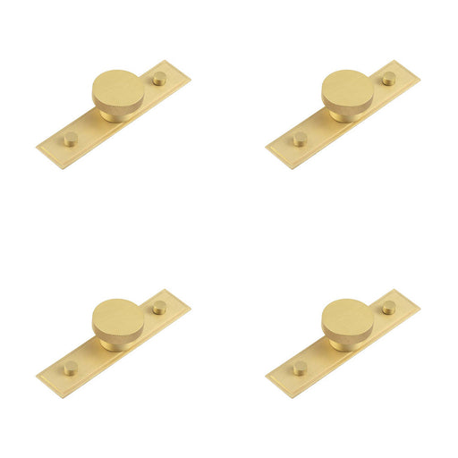 PACK Stylish 40mm Satin Brass Cupboard Knob with Stepped Backplate Kitchen Cabinet Knob