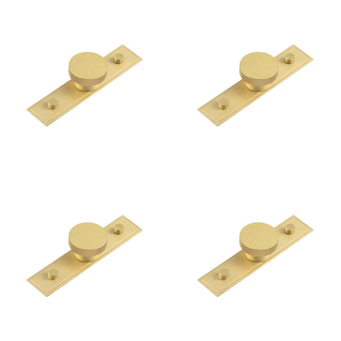 PACK Stylish 40mm Satin Brass Cupboard Knob with Stepped Backplate Kitchen Cabinet Knob