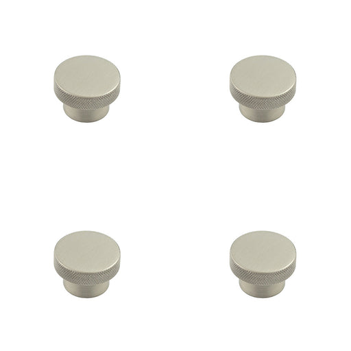 PACK Modern Satin Nickel Cupboard Knob 40mm Diamond Knurled Design Kitchen Cabinet Knob