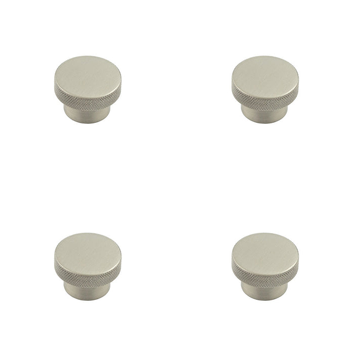 PACK Modern Satin Nickel Cupboard Knob 40mm Diamond Knurled Design Kitchen Cabinet Knob
