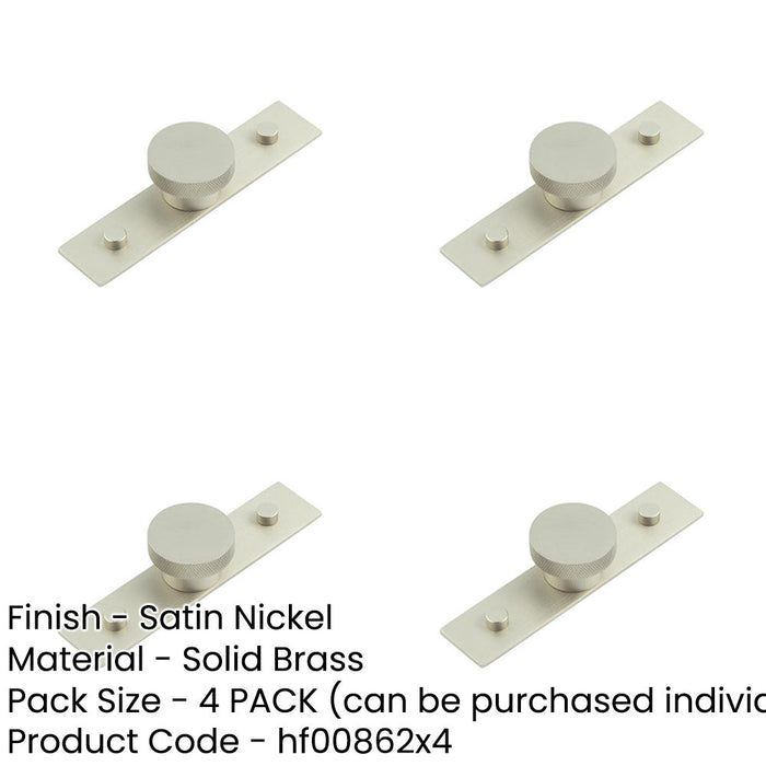 PACK Modern Satin Nickel Cupboard Knob with Backplate 40mm Kitchen Cabinet Knob-1