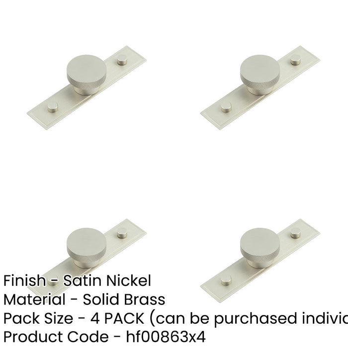 PACK Premium 40mm Satin Nickel Cupboard Knob with Stepped Backplate Kitchen Cabinet Knob-1