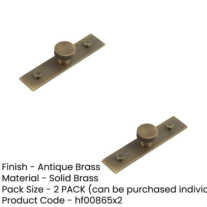 PACK Stylish 30mm Antique Brass Cupboard Knob with Backplate Kitchen Cabinet Knob (1)-1