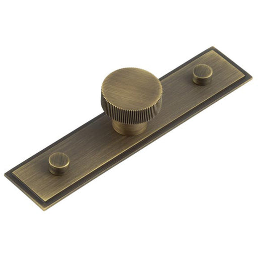 Stylish 30mm Antique Brass Cupboard Knob with Stepped Backplate Kitchen Cabinet Knob