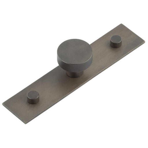 Stylish 30mm Dark Bronze Cupboard Knob with Plain Backplate Kitchen Cabinet Knob