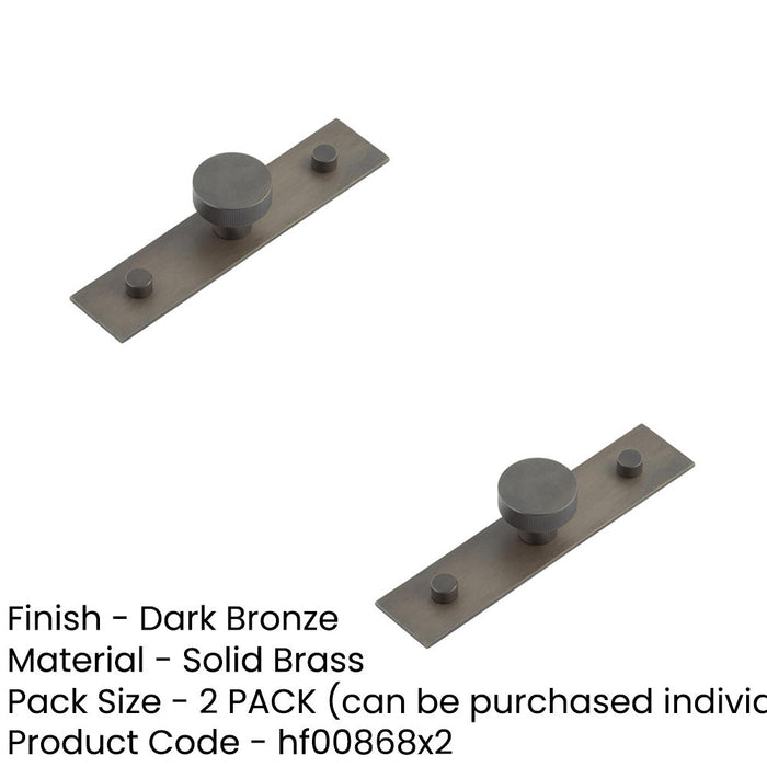PACK Stylish 30mm Dark Bronze Cupboard Knob with Plain Backplate Kitchen Cabinet Knob (1)-1