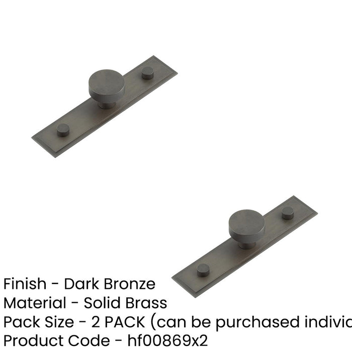 PACK Stylish 30mm Dark Bronze Cupboard Knob with Stepped Backplate Kitchen Cabinet Knob (1)-1