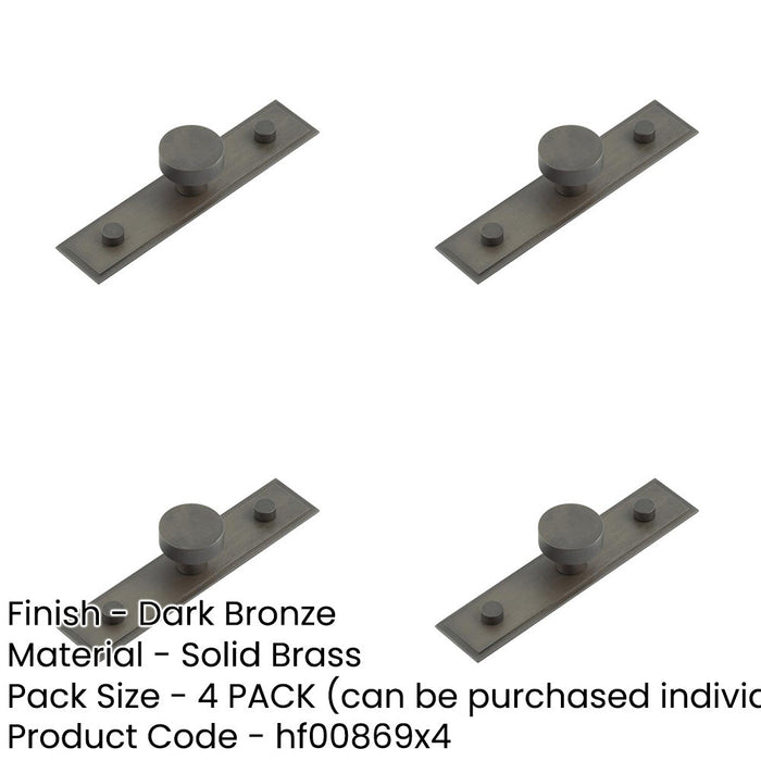 PACK Stylish 30mm Dark Bronze Cupboard Knob with Stepped Backplate Kitchen Cabinet Knob-1