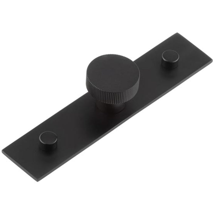 Stylish 30mm Black Cupboard Knob with Plain Backplate Kitchen Cabinet Knob