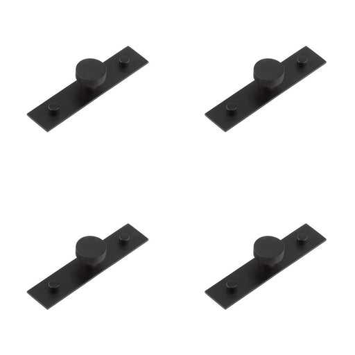 PACK Stylish 30mm Black Cupboard Knob with Plain Backplate Kitchen Cabinet Knob