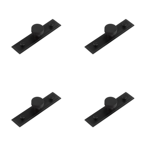 PACK Stylish 30mm Black Cupboard Knob with Stepped Backplate Kitchen Cabinet Knob